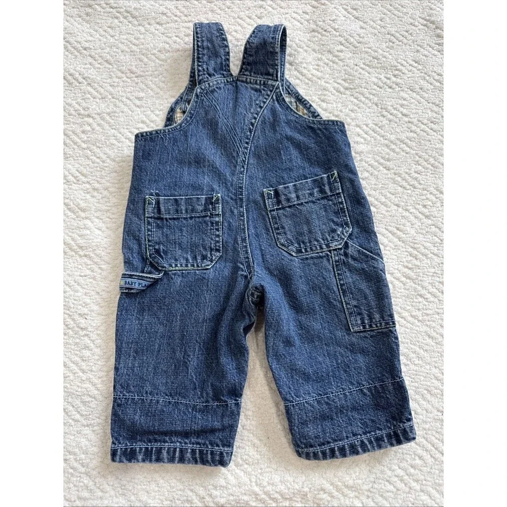 Vintage 1990s Childrens Place Made in USA Denim Overalls Sz Baby O/3M Carpenter